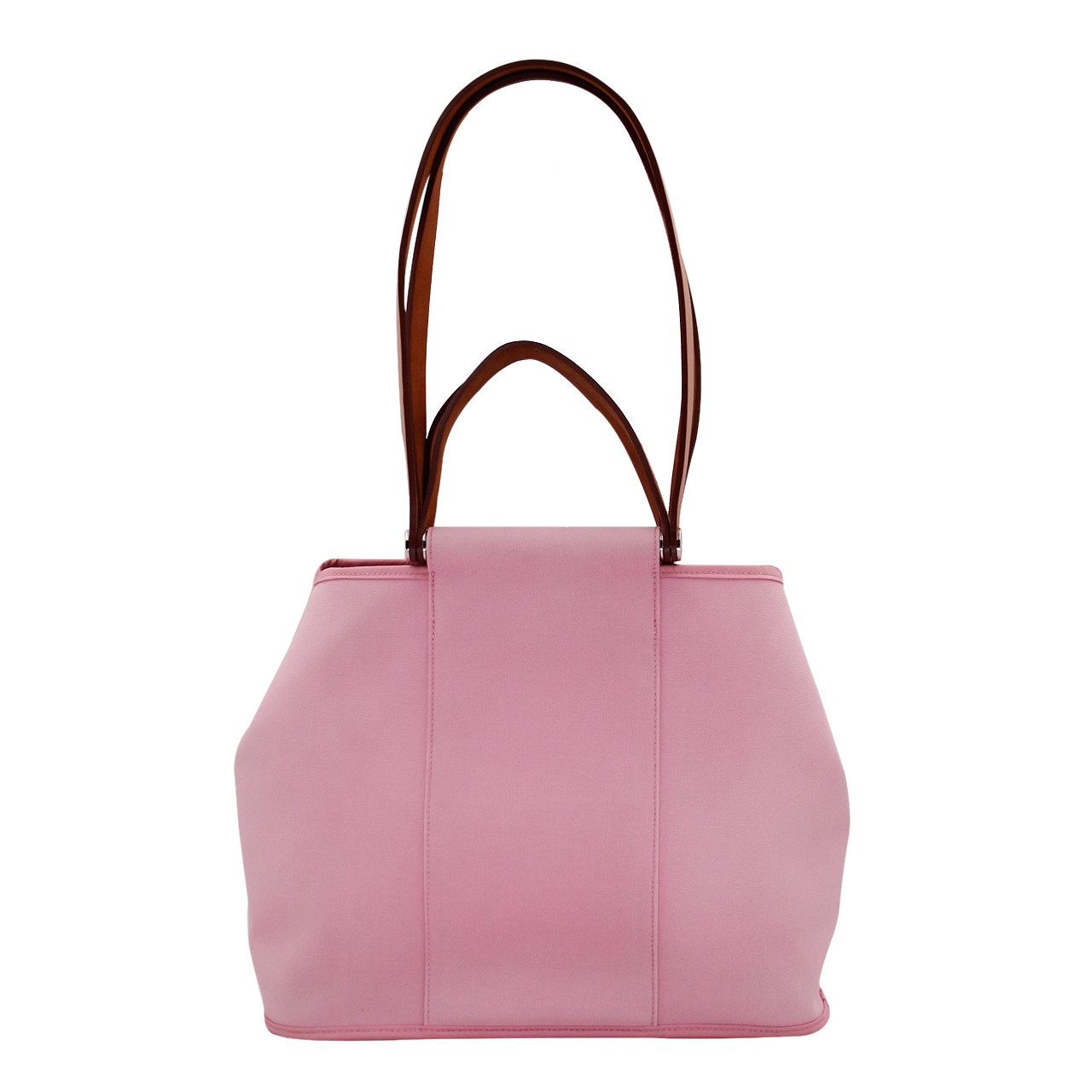 9.5新〕爱马仕hermes女士樱花粉帆布cabag系列单肩手提包