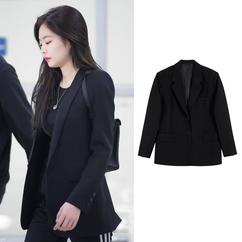 star suit 星服定制馆的优惠券大全—jennie金智妮同款黑色西装外套女