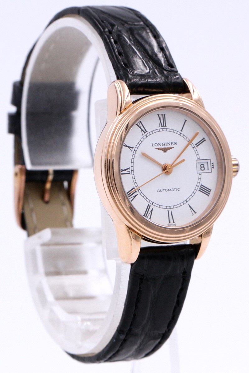 【9.5新】浪琴优雅玫瑰金机械女表