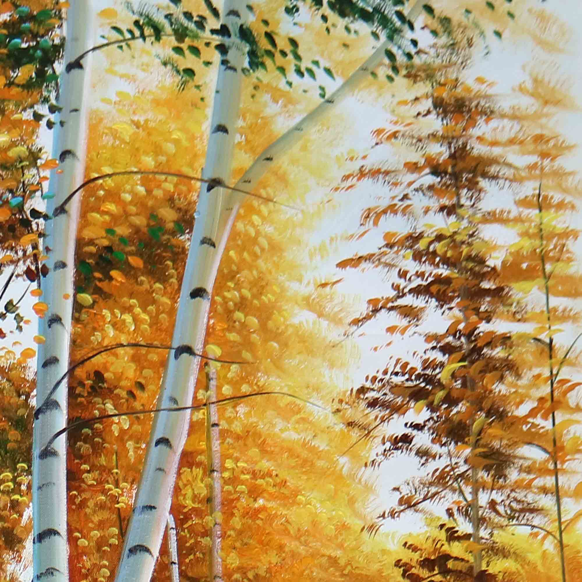 【双十二】 刘敏《白桦树林》布面油画