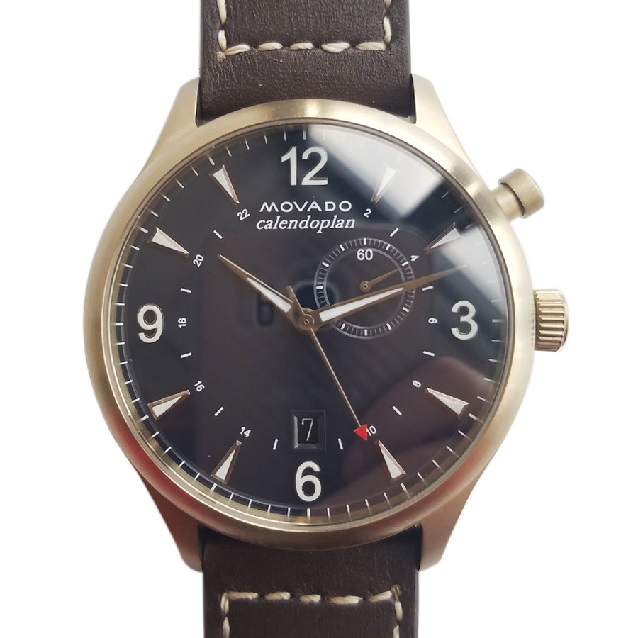 [9.5新]movado摩凡陀calendoplan男士石英表0161017nj03
