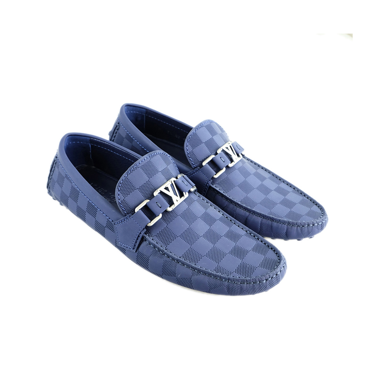 9新]路易威登lv男士棋盘格豆豆鞋7.5码