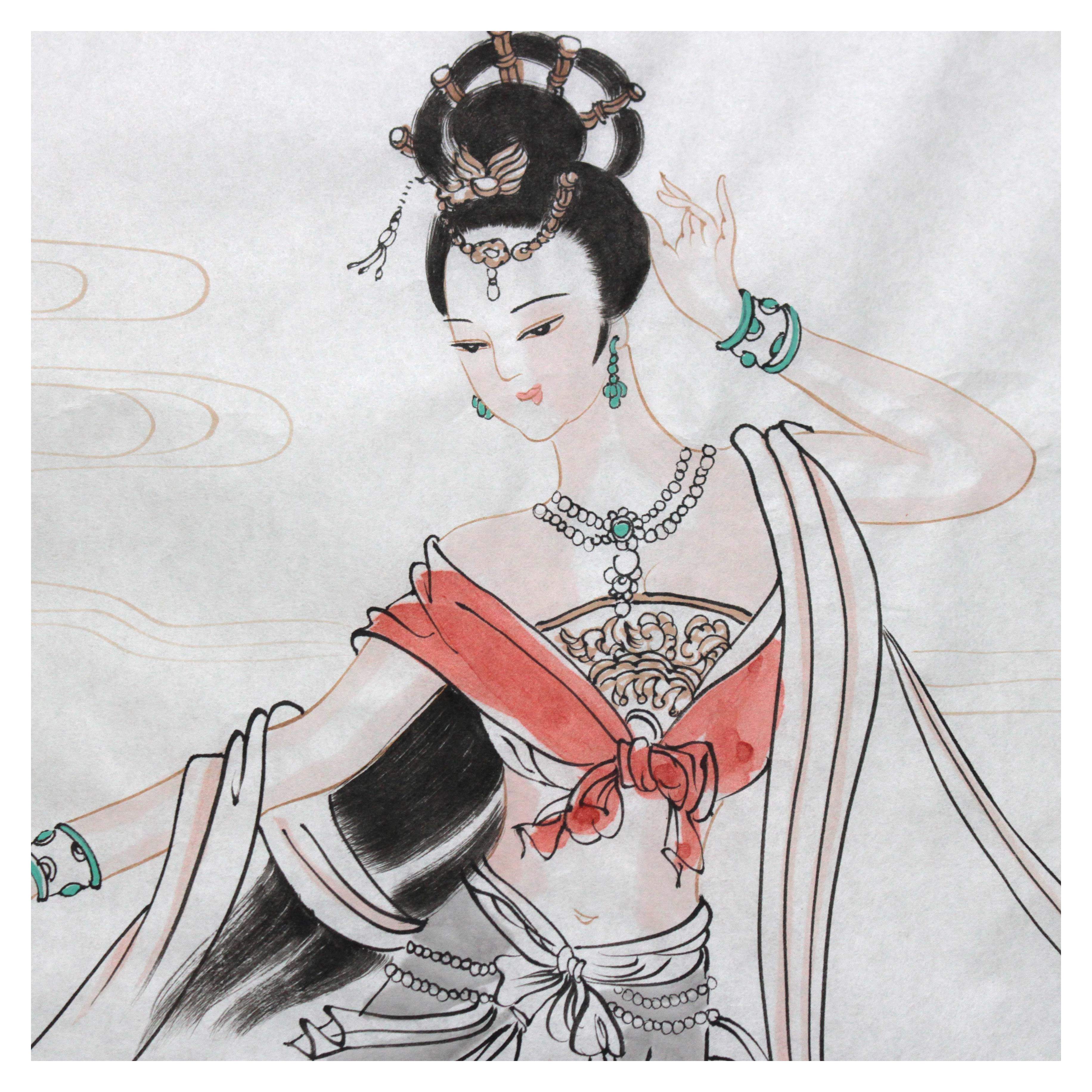 李兰君《天女散花》 河北美协会员 (4.5米长手卷)