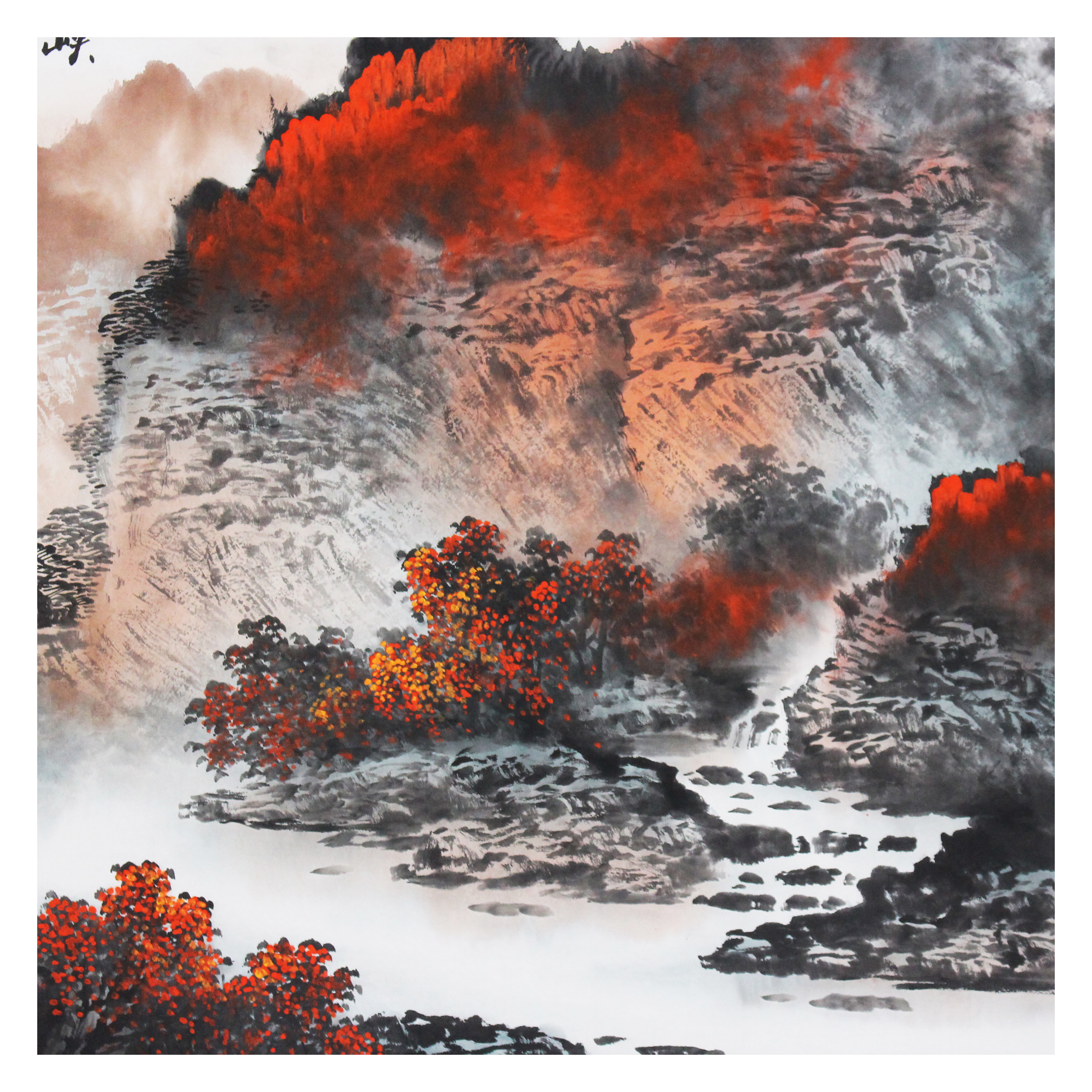 曾刚《峡江秋色》重彩画山水名家