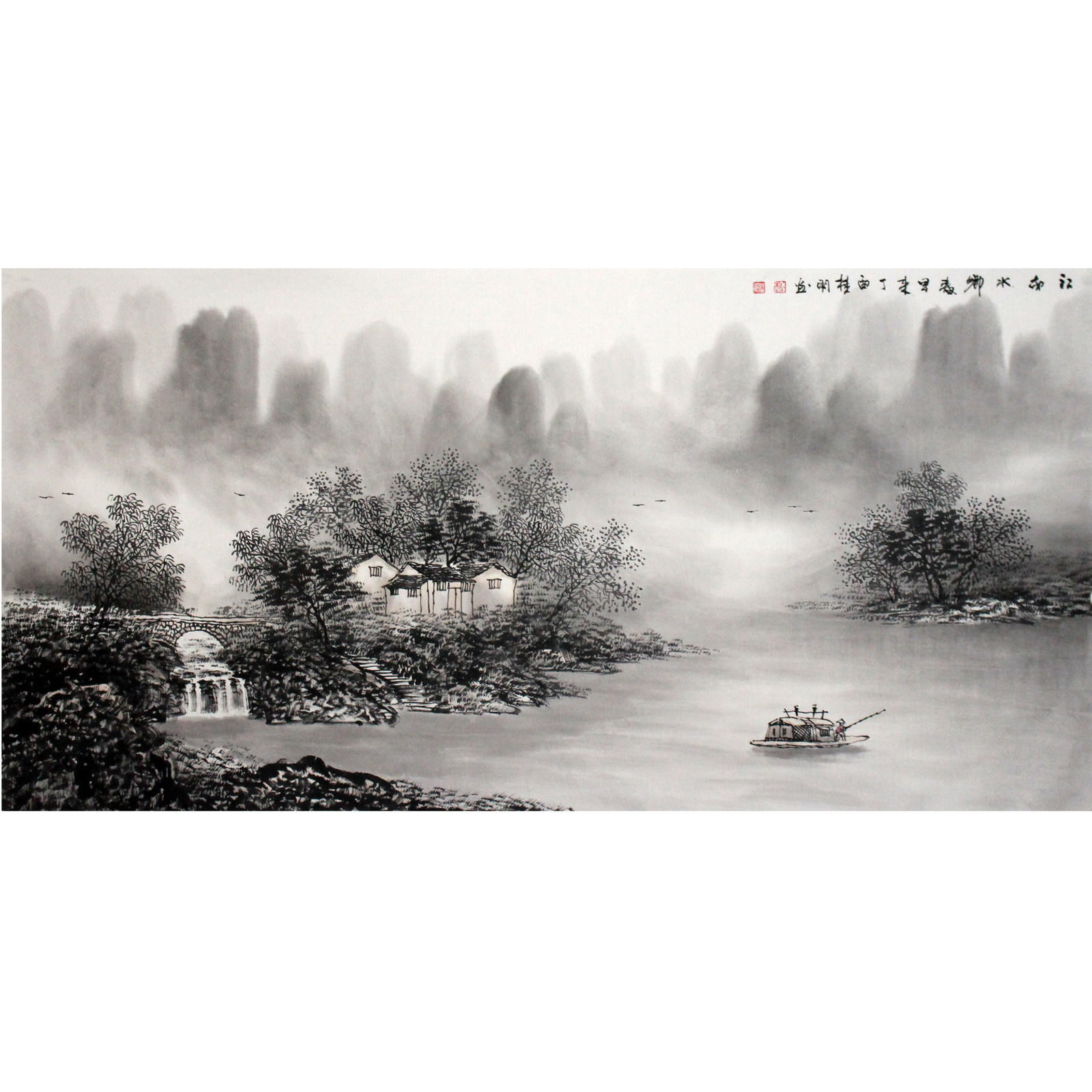 莫桂明《江南水乡春早来》中国美术家协会会员