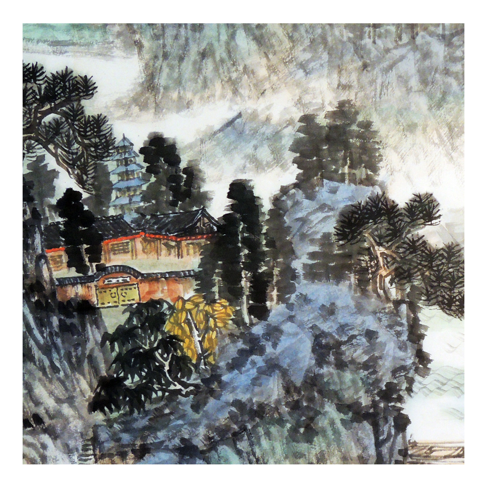 柳方金 《深山藏古寺》中国美术家协会会员