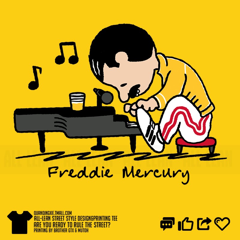 欧美摇滚皇后乐队queen佛莱迪纯棉短半袖t恤男女夏季bf风ins潮流