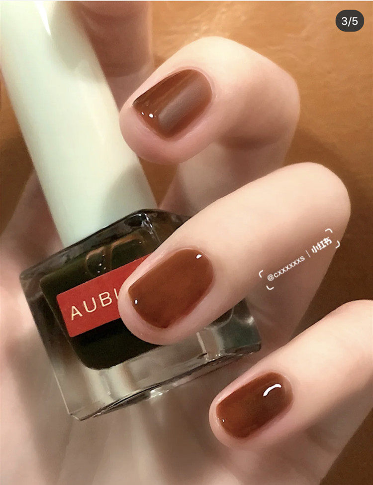2023新款傲本auburn冰牛奶白色琥珀色焦糖春夏指甲油显白持久免烤