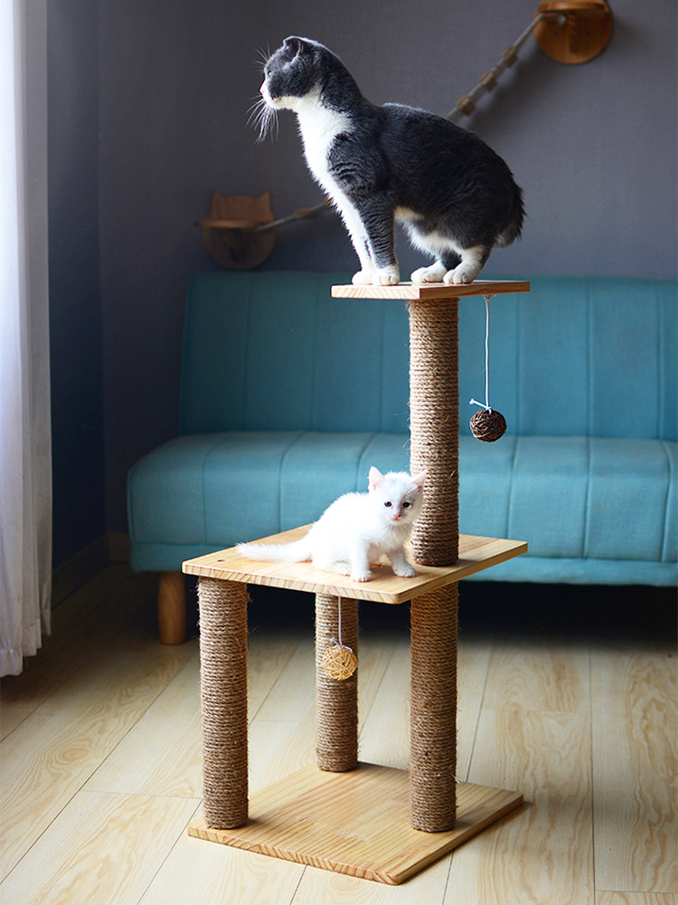 猫爬架猫窝实木跳台剑麻绳猫抓柱猫架猫咪磨爪抓板多功能猫咪玩具