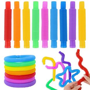 8-32pcs Pop Tubes Sensory Fidget Toys Stress Anxiety Relief