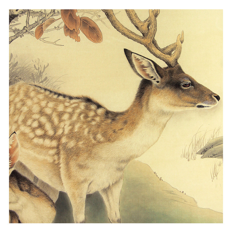 王生勇《工笔鹿》绢本 中国美术家协会会员