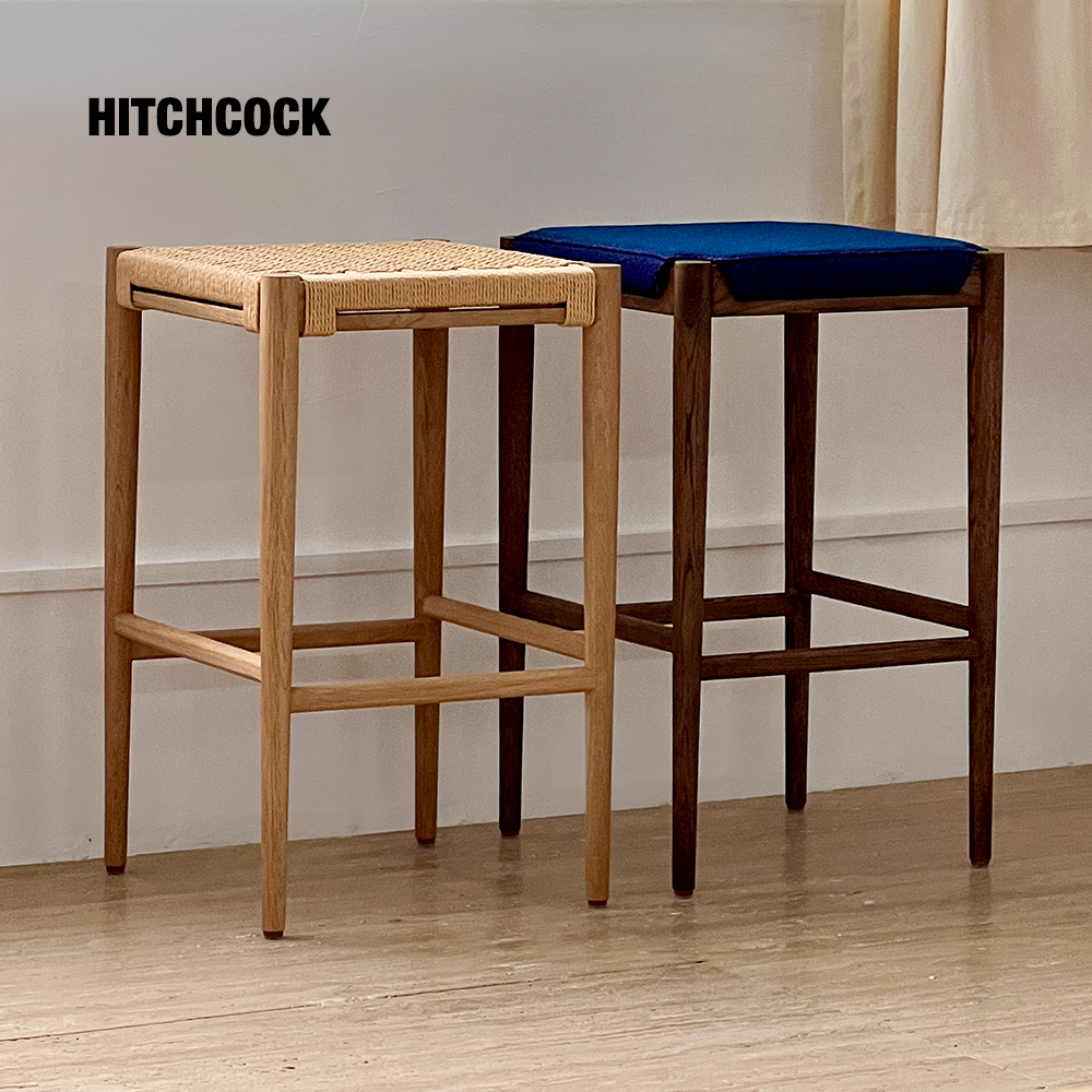 HITCHCOCK Needle High Stool /悬针吧台凳椅高脚凳简约绳编真皮