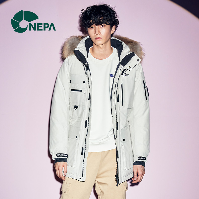 nepa耐葩男士alaska羽绒服保暖毛领帽子加拿大风鹅绒服男ce72023
