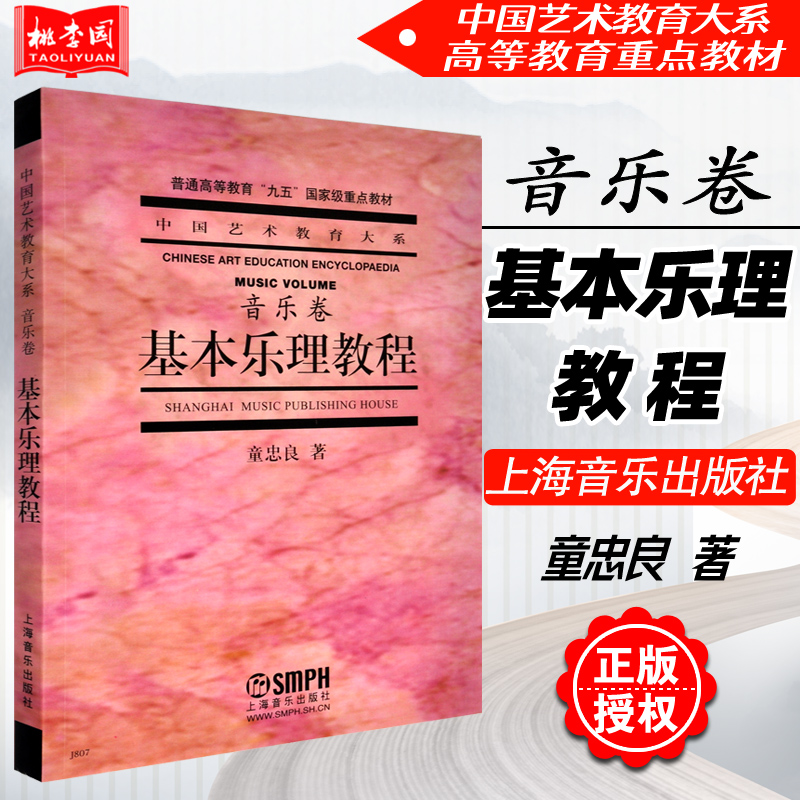 正版包邮 基本乐理教程 音乐卷 中国教育艺术大系 童忠良编著 上海音乐出版社 音乐公共课考试指南 音乐史教材辅导书籍