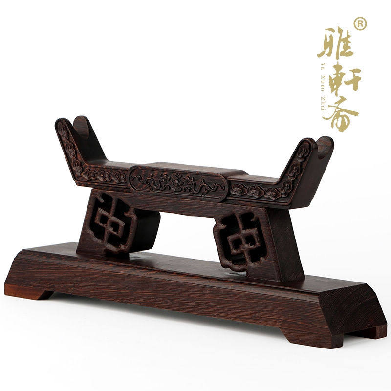 红木雕刻工艺品 鸡翅木象牙架凹槽底座 实木质武士刀架宝剑架子