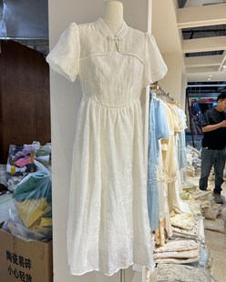 法式天丝刺绣高级感新中式国风连衣裙夏季设计感气质收腰改良旗袍