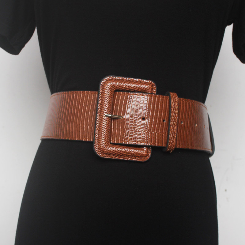 欧美复古简约方扣腰封束腰绑带女装饰收腰显瘦宽腰带