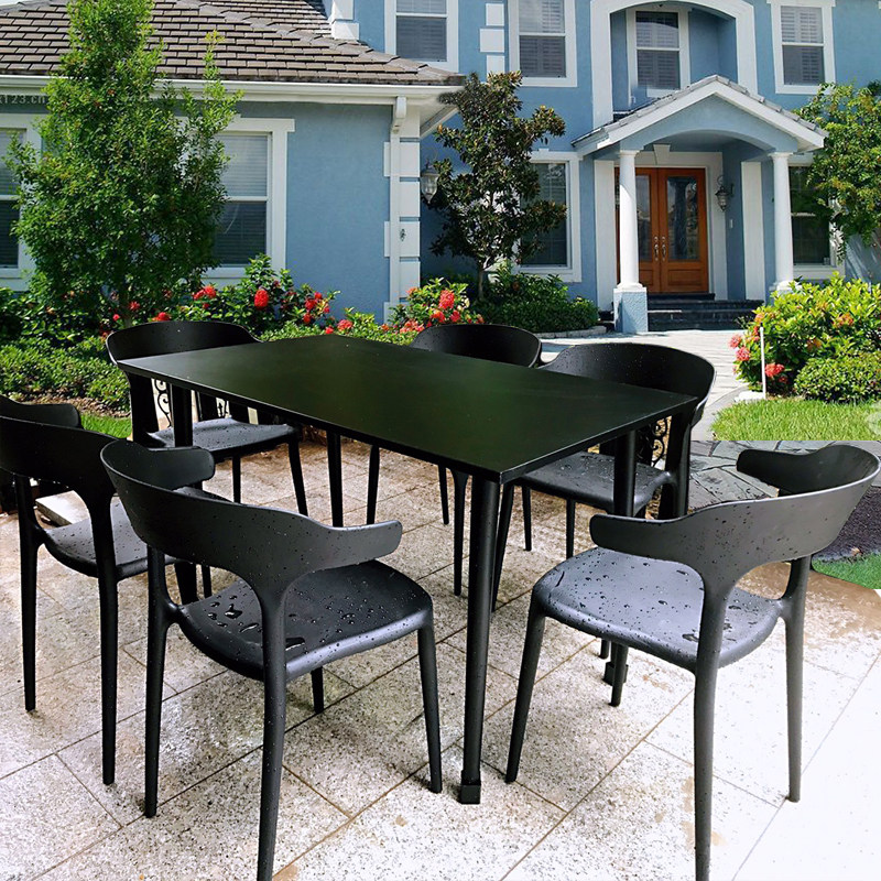 户外休闲北欧阳台桌椅轻奢露台室外庭院花园桌椅组合现代简约餐桌