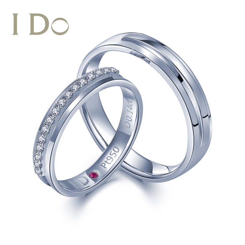【门店同款】 i do 真爱加冕 18k金钻石对戒铂金婚戒专柜正品ido
