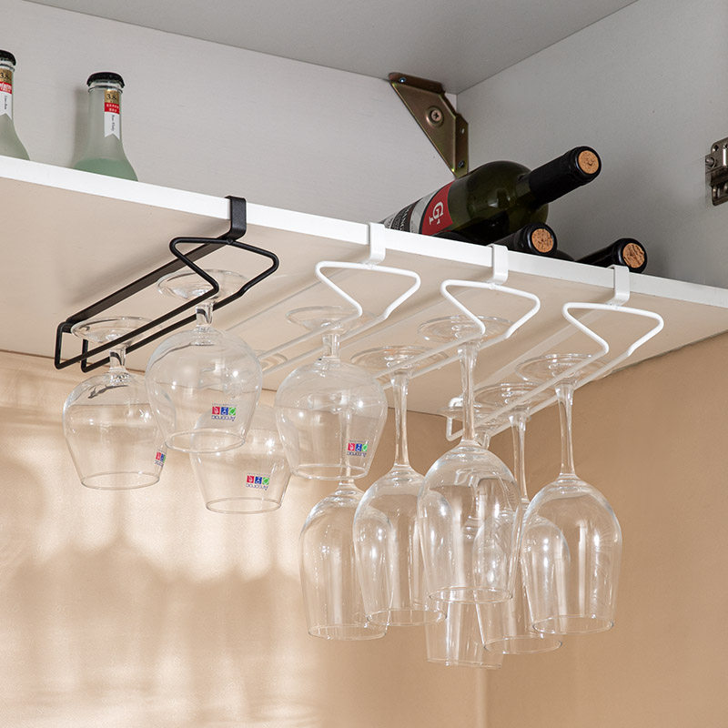 免打孔红酒杯架家用轻奢高档倒挂摆件高脚杯挂架酒柜创意悬挂架子