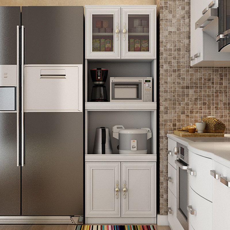 定制厨房餐边柜简约高立柜储物柜橱柜内嵌烤箱碗柜置物微波炉北欧