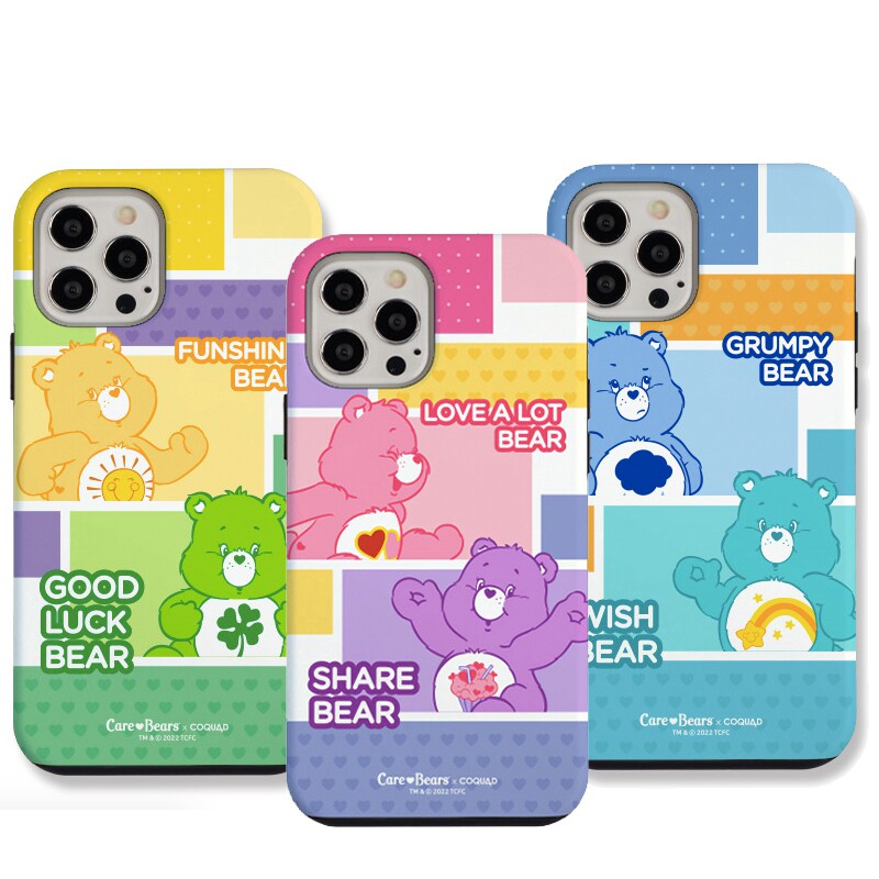 韩国carebears爱心彩虹小熊苹果iphone13promax透明12防摔手机壳