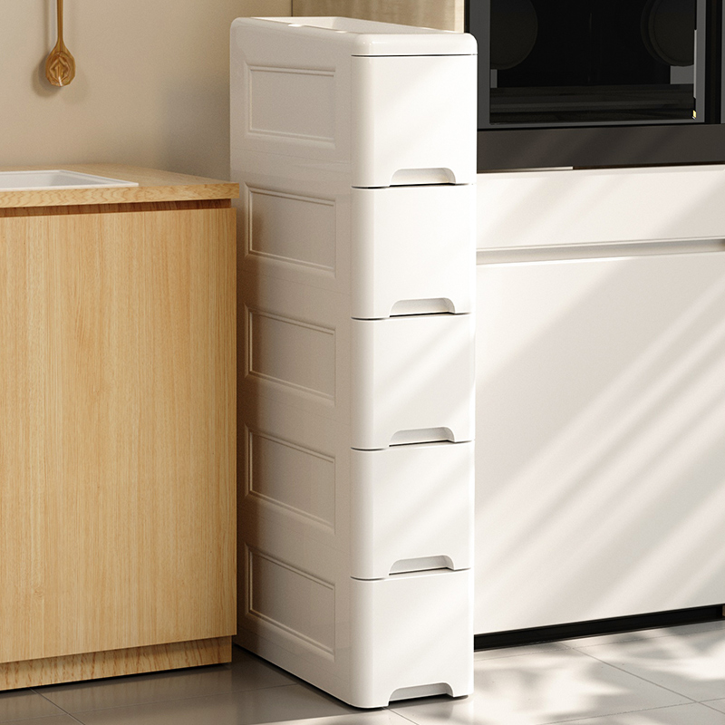 夹缝收纳柜子抽屉式塑料厨房免安装缝隙置物架超窄边卫生间储物柜