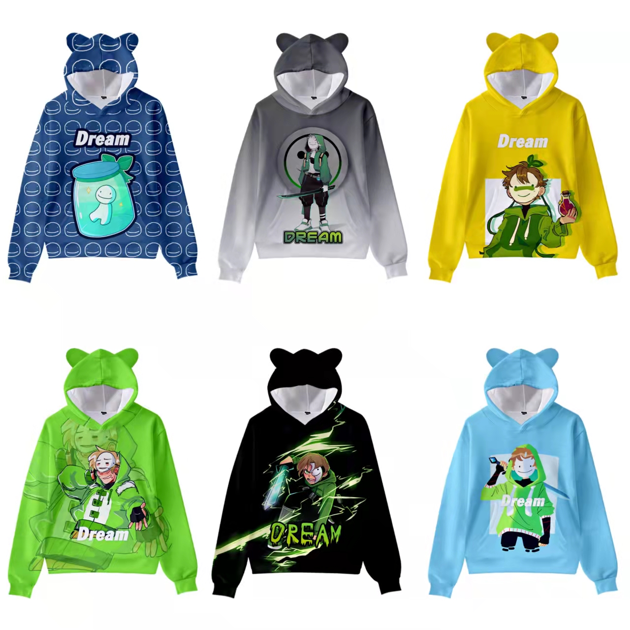 我的世界dream卫衣儿童外套加绒大神同款连帽衫衣服男童装冬装ins