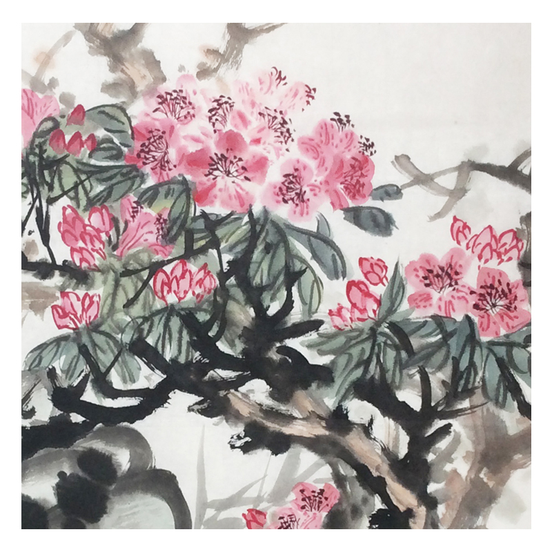 王培东《高山杜鹃红》师从王雪涛