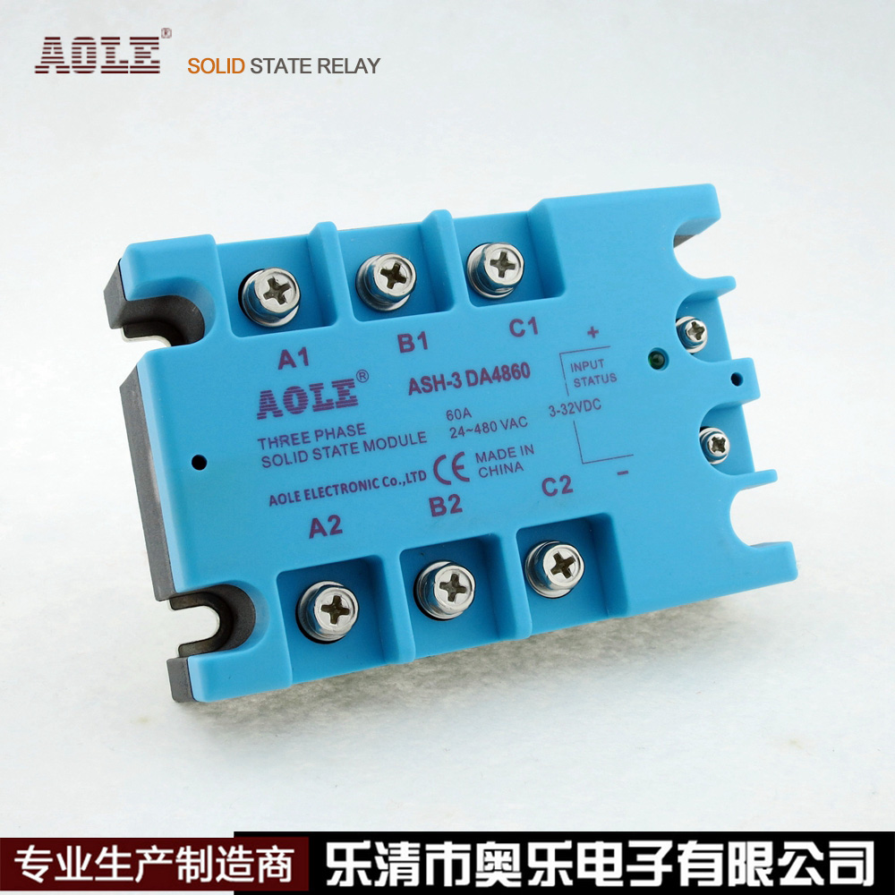 ASH-3DA4860奥乐三相固态继电器直流控交流480V60A TSR-60DA现货