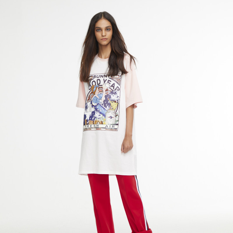 bronzelucia设计师女士新款吃饭女王短袖t恤女