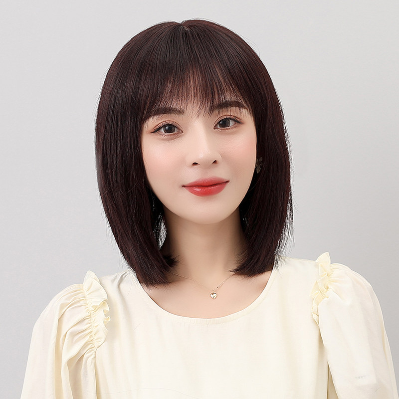 假发女中长发夏全头套式全真人发自然减龄中短发锁骨发整顶假发套