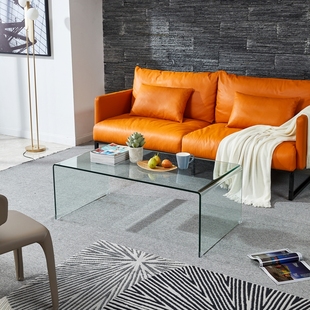 玻璃茶几简约现代长方形透明茶台网红意式轻奢家用小客厅创意桌子