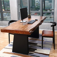 北欧实木不规则办公桌台式电脑桌家用餐桌书桌会议桌大班桌老板桌