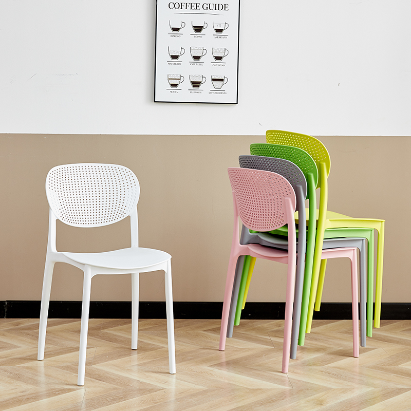 塑料椅子加厚家用可叠放餐椅现代简约靠背胶凳子书桌奶茶店休闲椅
