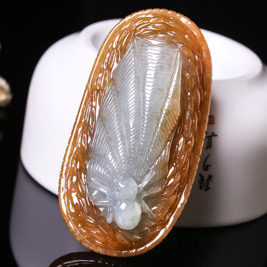 【源头好货实物已检】 缅甸翡翠a货蜘蛛挂件 40.05g