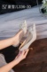 夏雪儿水钻香槟色女鞋6厘米跟2024春季新款水晶花朵配裙子中跟鞋