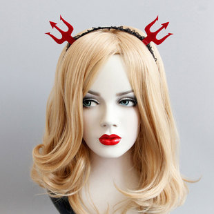 热卖新款创意恐怖恶魔角发箍cospiay漫展用品万圣诞派对舞会头饰