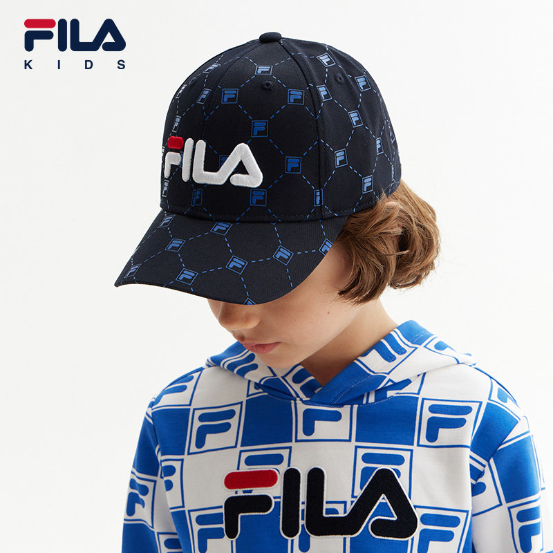 (今日11折)fila斐乐童装儿童鸭舌帽2023春季新款男童女童时尚百搭休闲