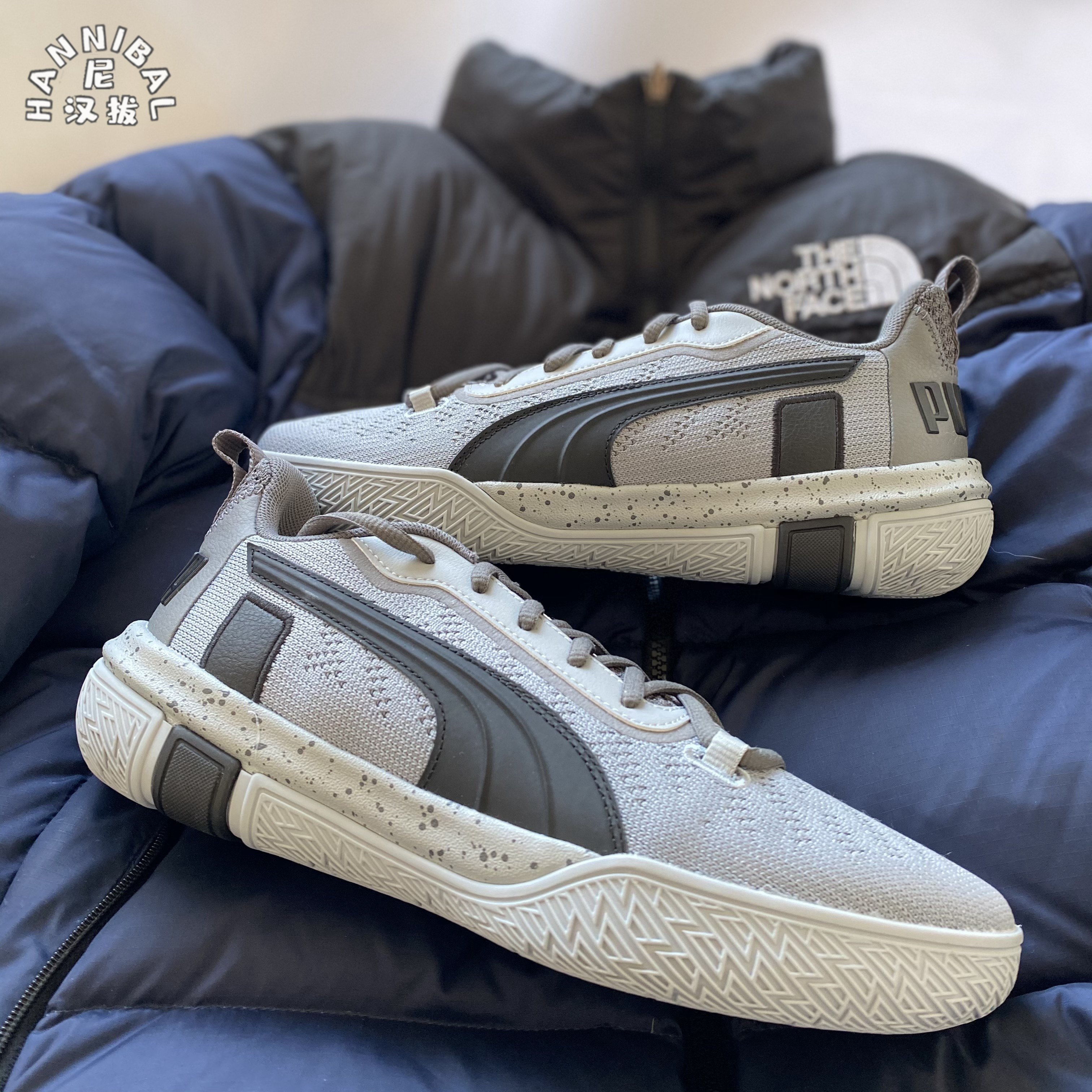 puma彪马legacylow黑色水泥灰男子轻便低帮耐磨实战篮球鞋193601