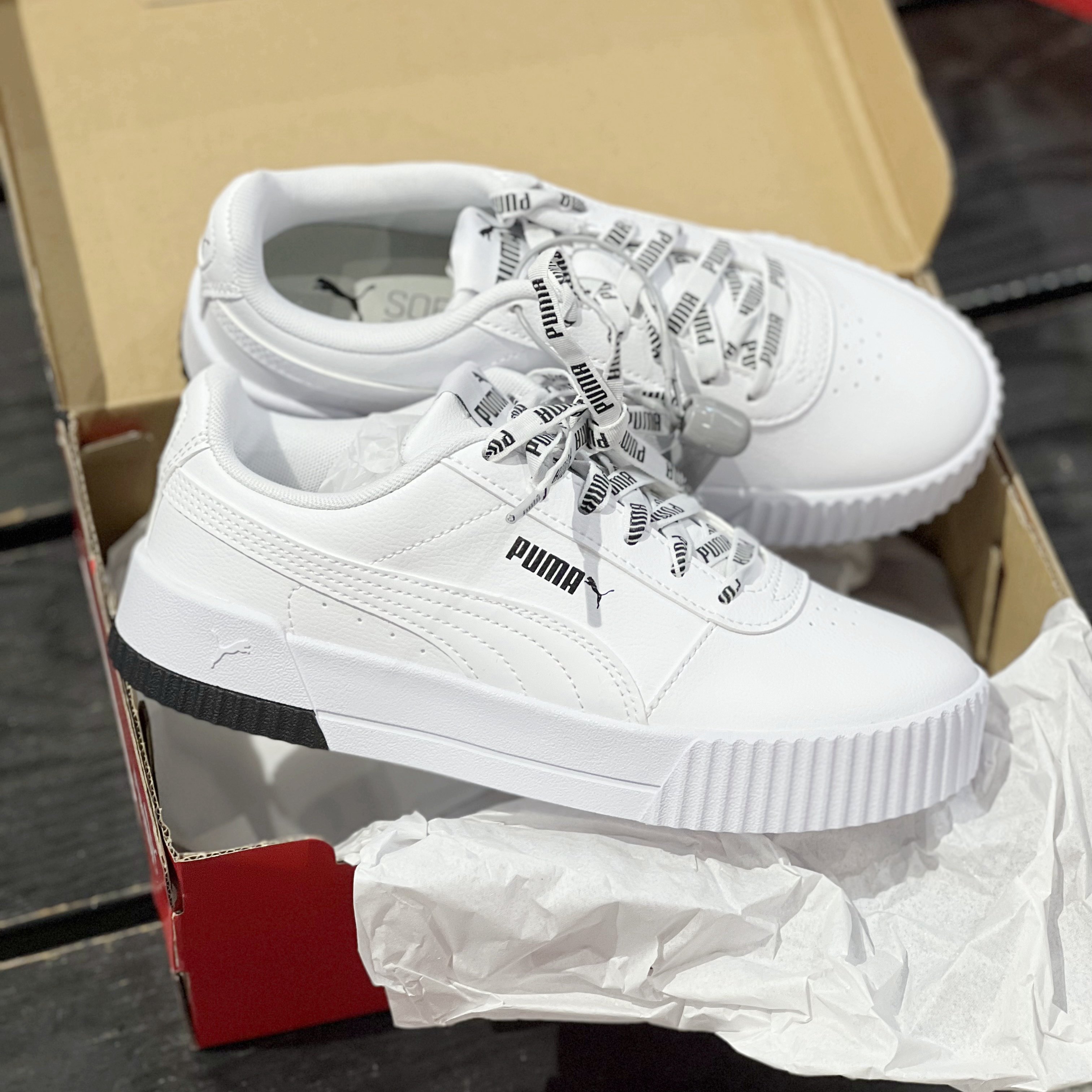 puma彪马 carina 新款串标鞋带 复古小白鞋女款休闲板鞋383906