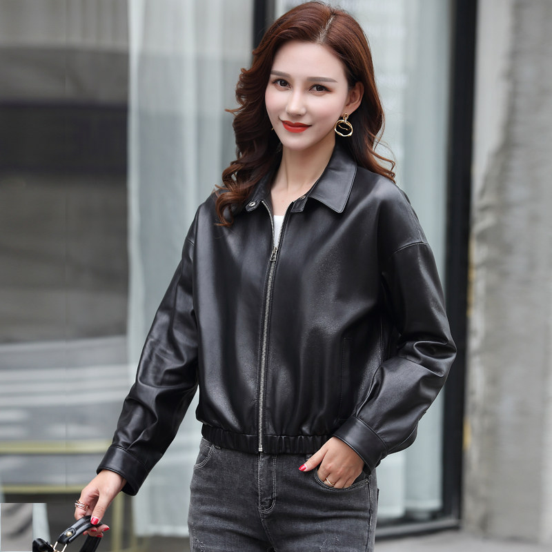 绵羊皮真皮皮衣女外套2020秋冬新款韩版宽松休闲海宁皮夹克小外套