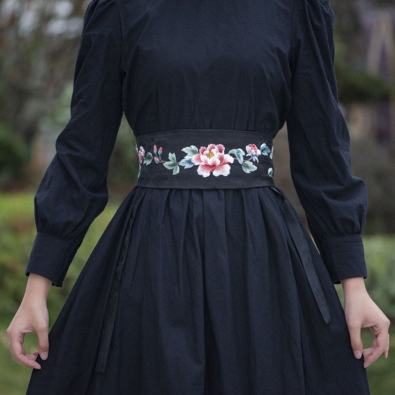 古风刺绣汉服腰封 女民族风装饰配裙子夏百搭古装腰带宽外搭束腰