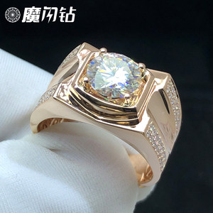 一克拉钻石男戒图片