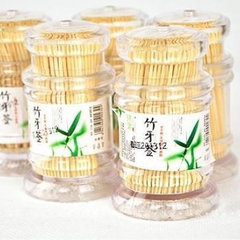 【250只】韩国创意宝塔天然竹牙签 盒装便携式两头筒装牙签