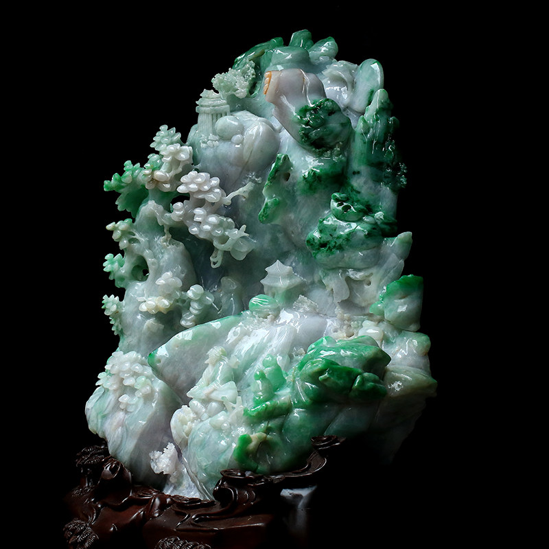 【源头好货-四会】张利永玉雕工作室春带彩山水摆件18.34kg