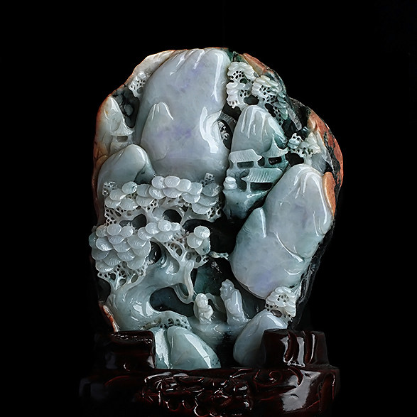 【源头好货-四会】张利永玉雕工作室特色山水摆件3146g