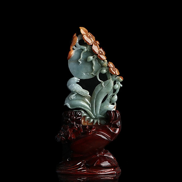 【源头好货-四会】张利永玉雕工作室俏色花鸟摆件83.55g