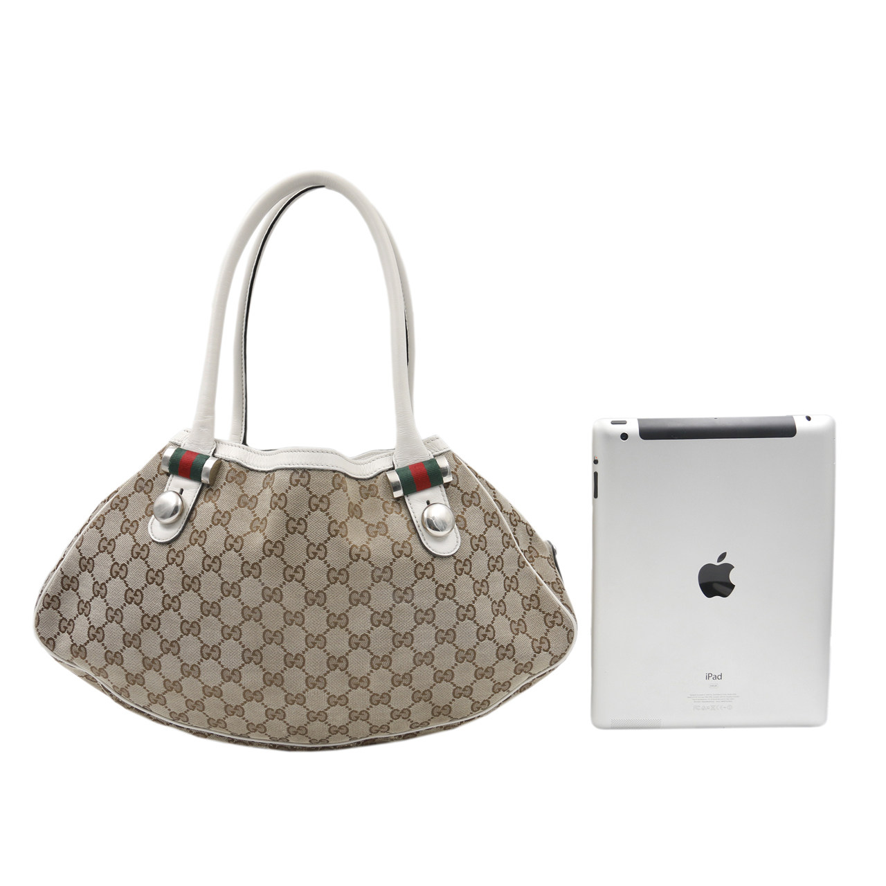 [9.0新]古驰gucci女士手提包浅棕色帆布经典双g纹手提包