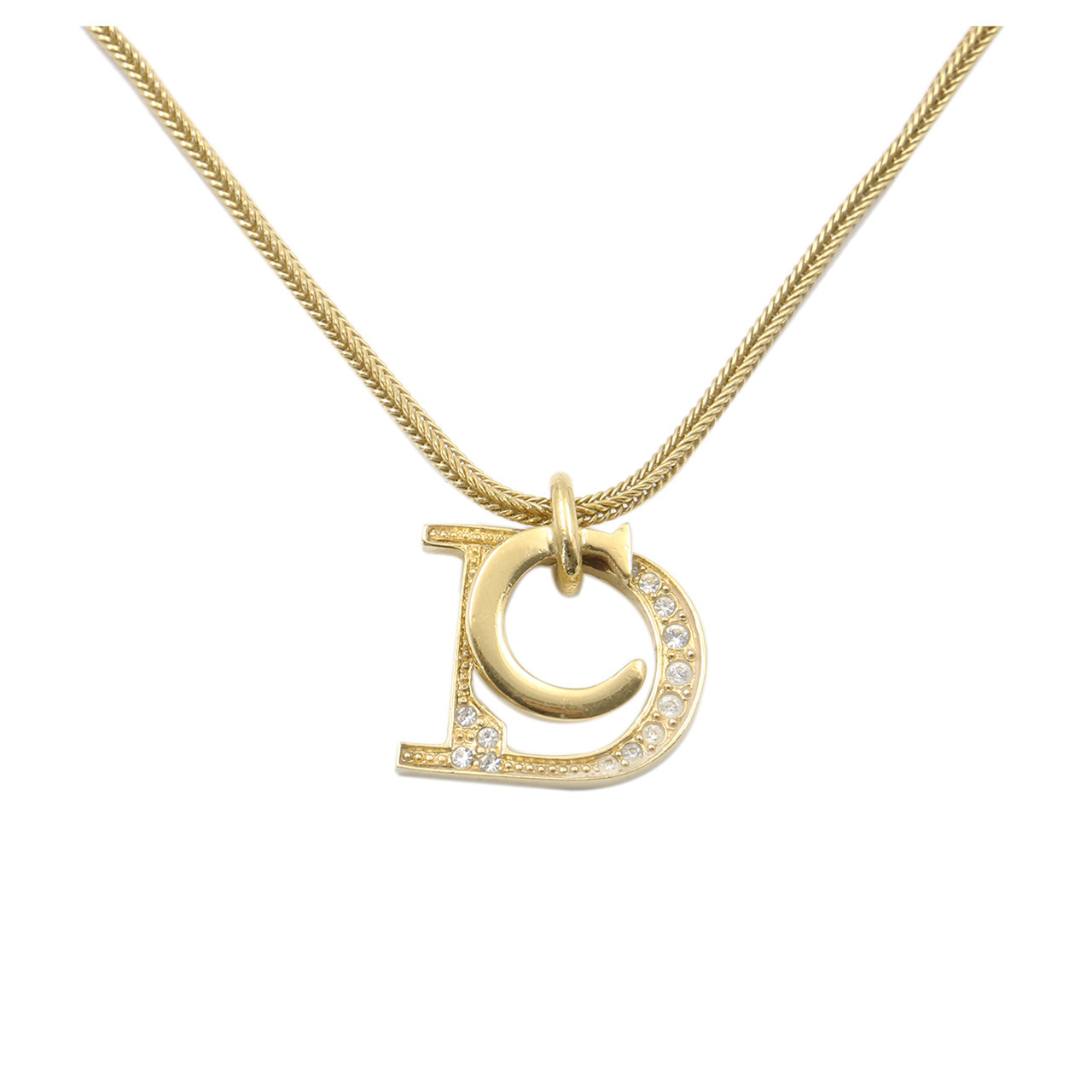 [9.5新]迪奥dior女士项链合金水钻cd字母吊坠